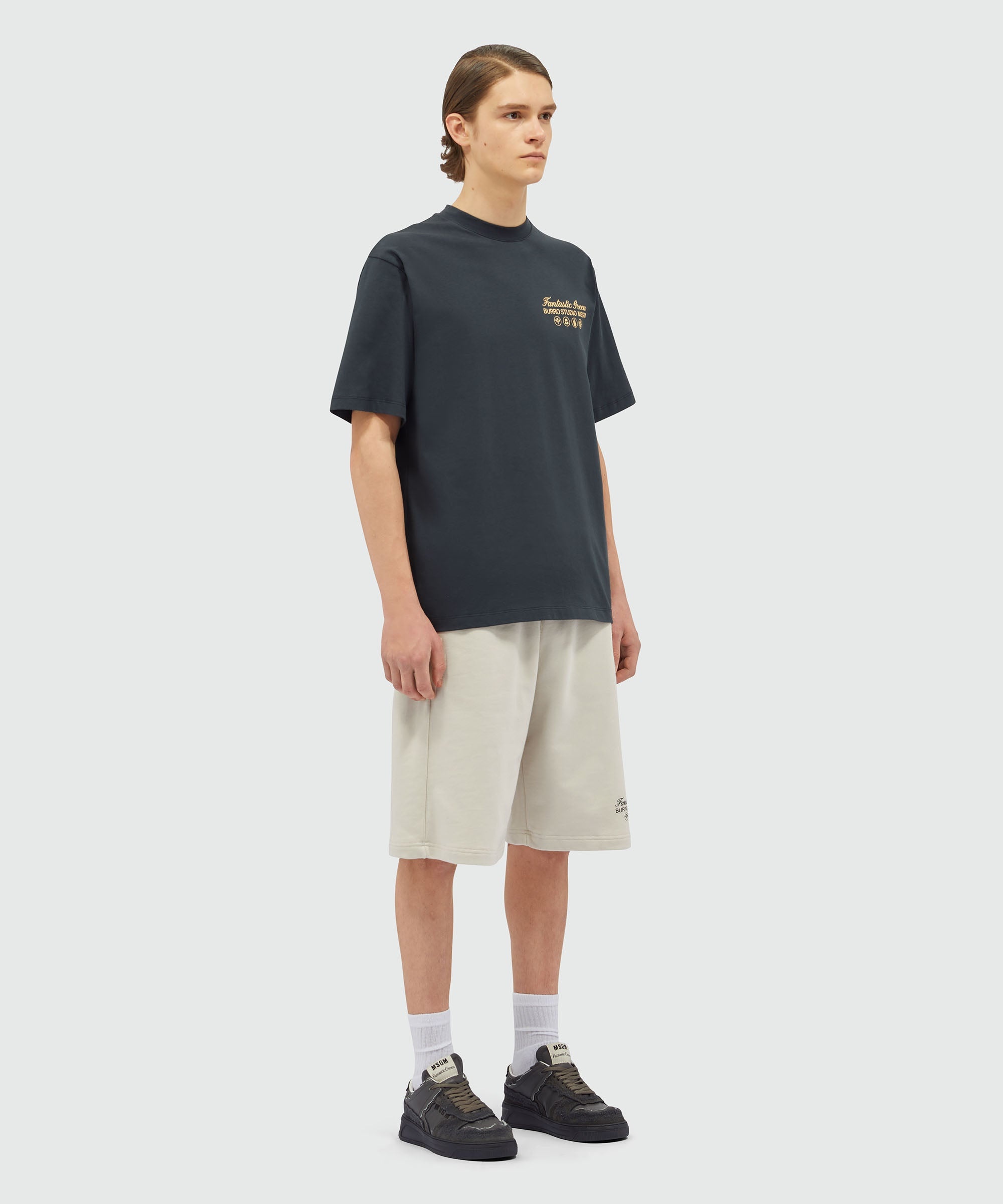 Organic cotton "Fantastic Green Burro Studio" navy blue T-shirt - 4