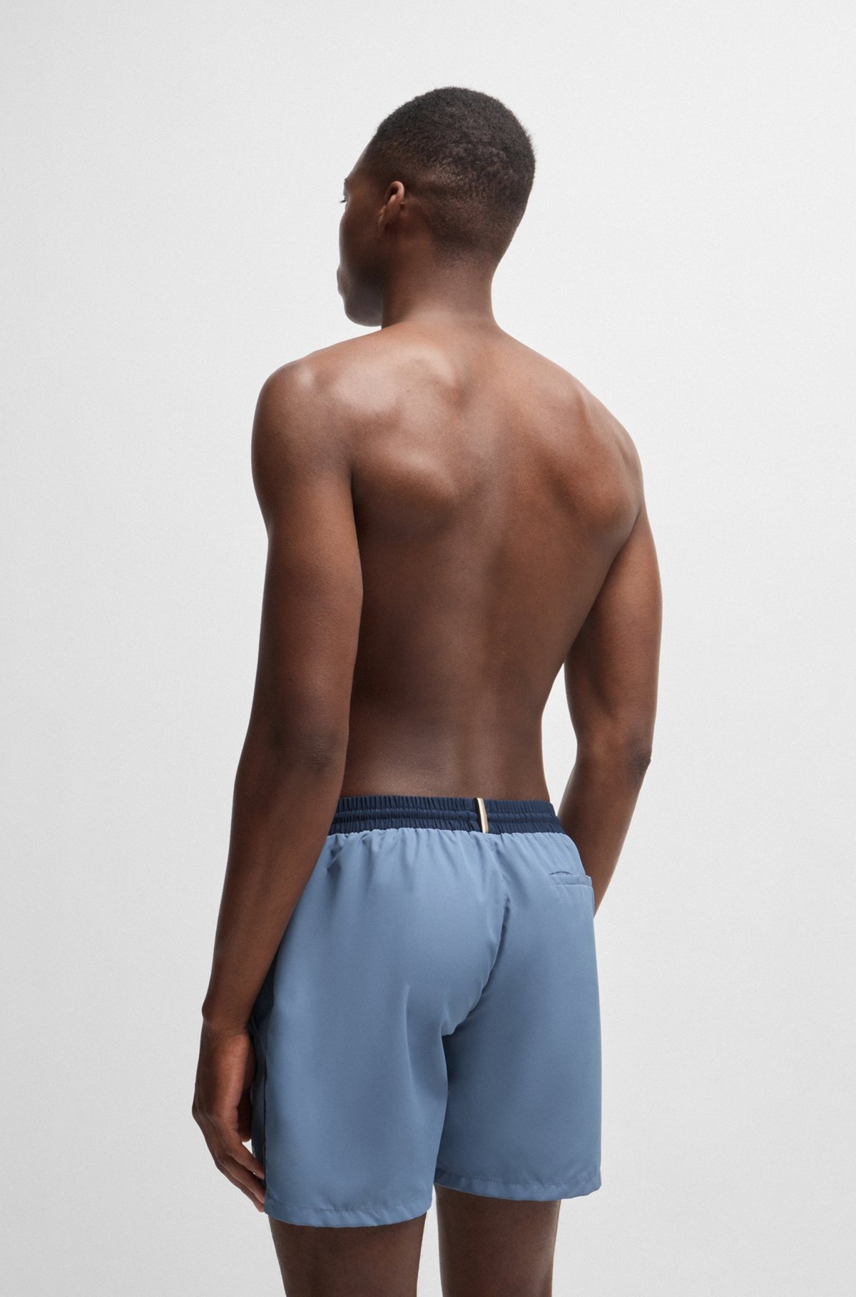 QUICK-DRY SWIM SHORTS WITH CONTRAST DETAILS - 4