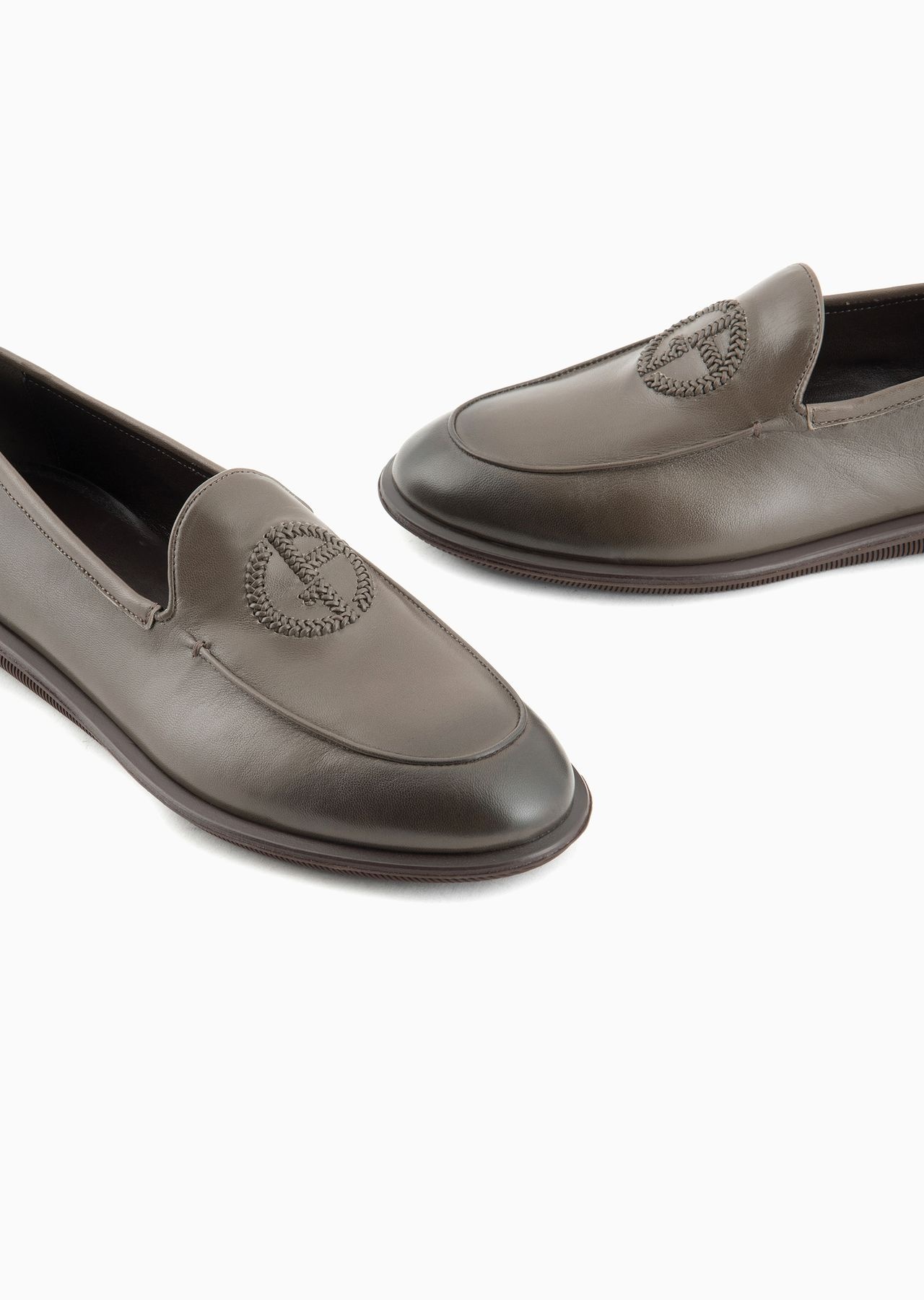 Vintage nappa leather loafers with embroidered logo - 5