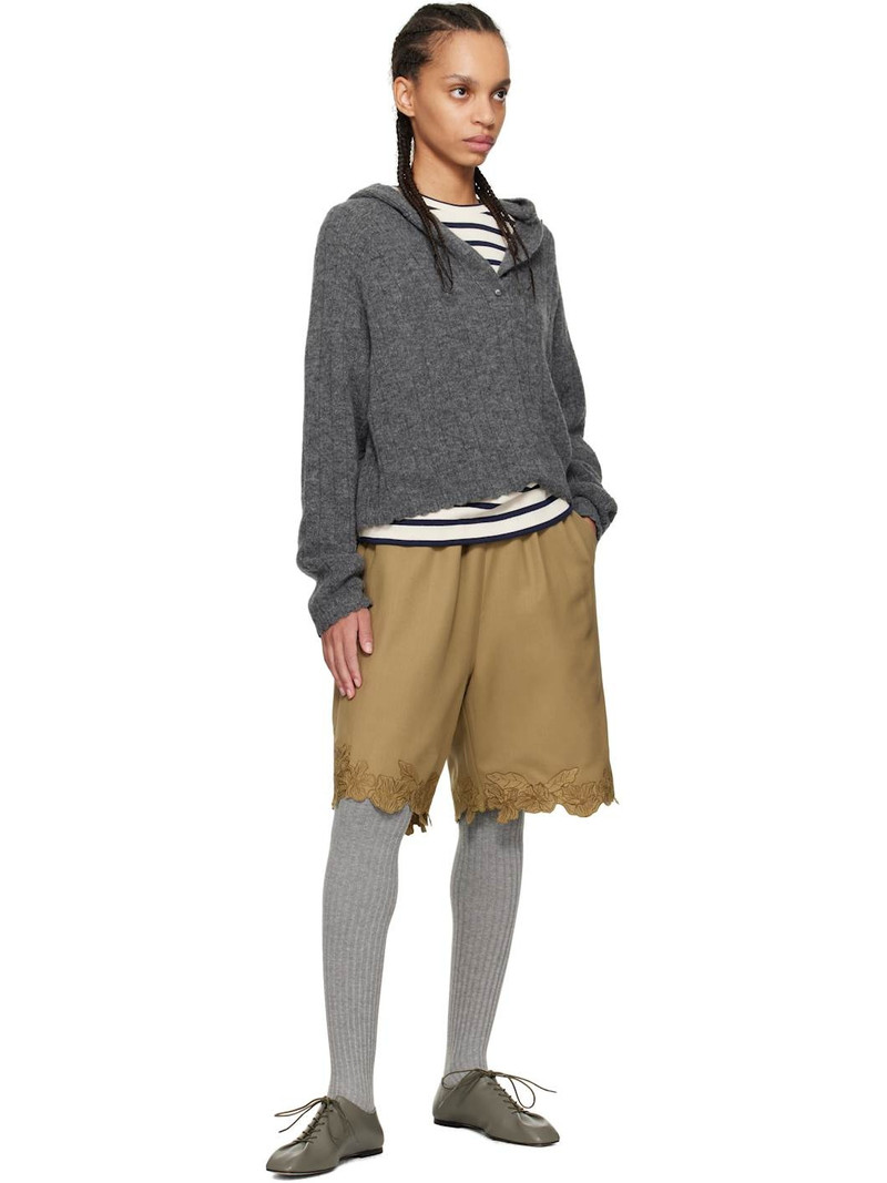 CORDERA Taupe Embroidered Bermuda Shorts outlook
