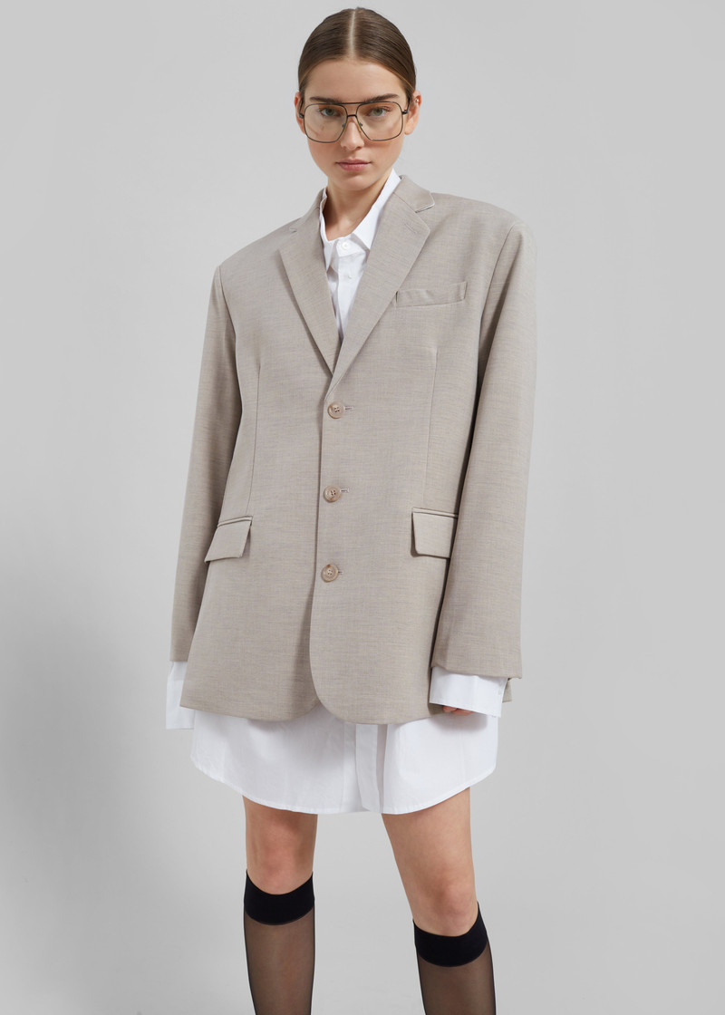 Gelso Oversized Blazer - Light Taupe Melange 12