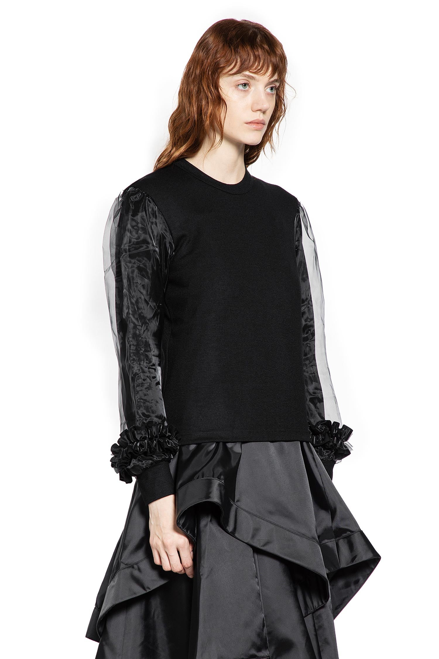 Wool Jersey And Tulle Long Sleeve T-shirt - 2
