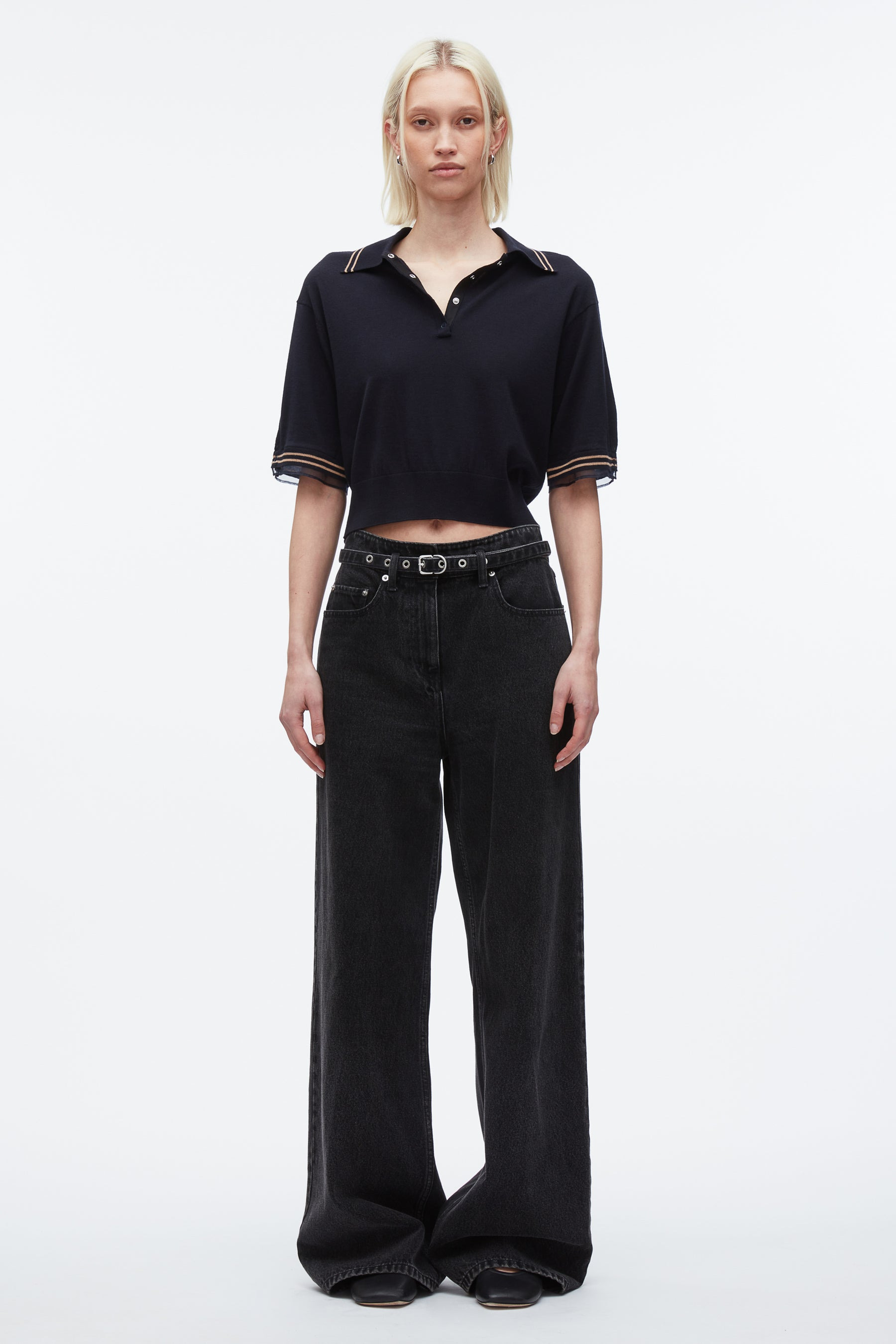 Cropped Polo with Organza - 2