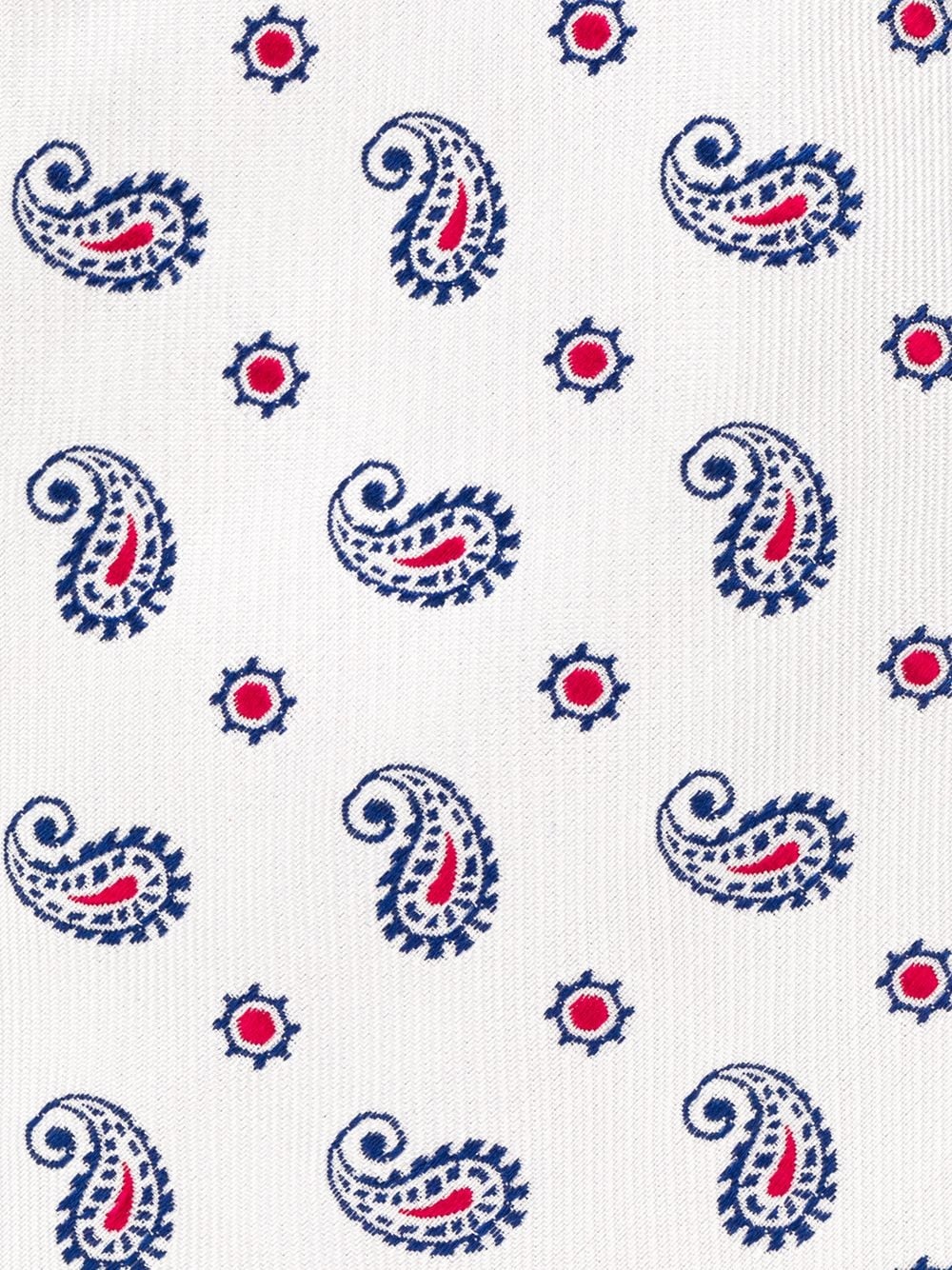 paisley print silk tie - 2