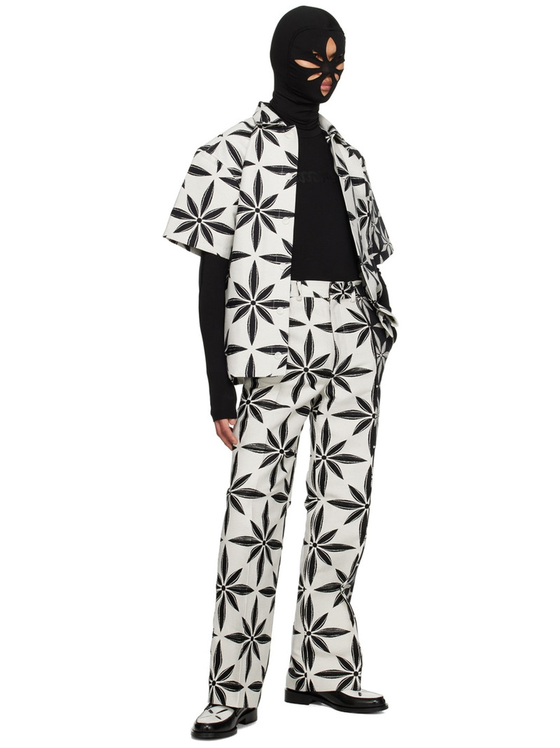 KUSIKOHC Black & White Floral Shirt outlook