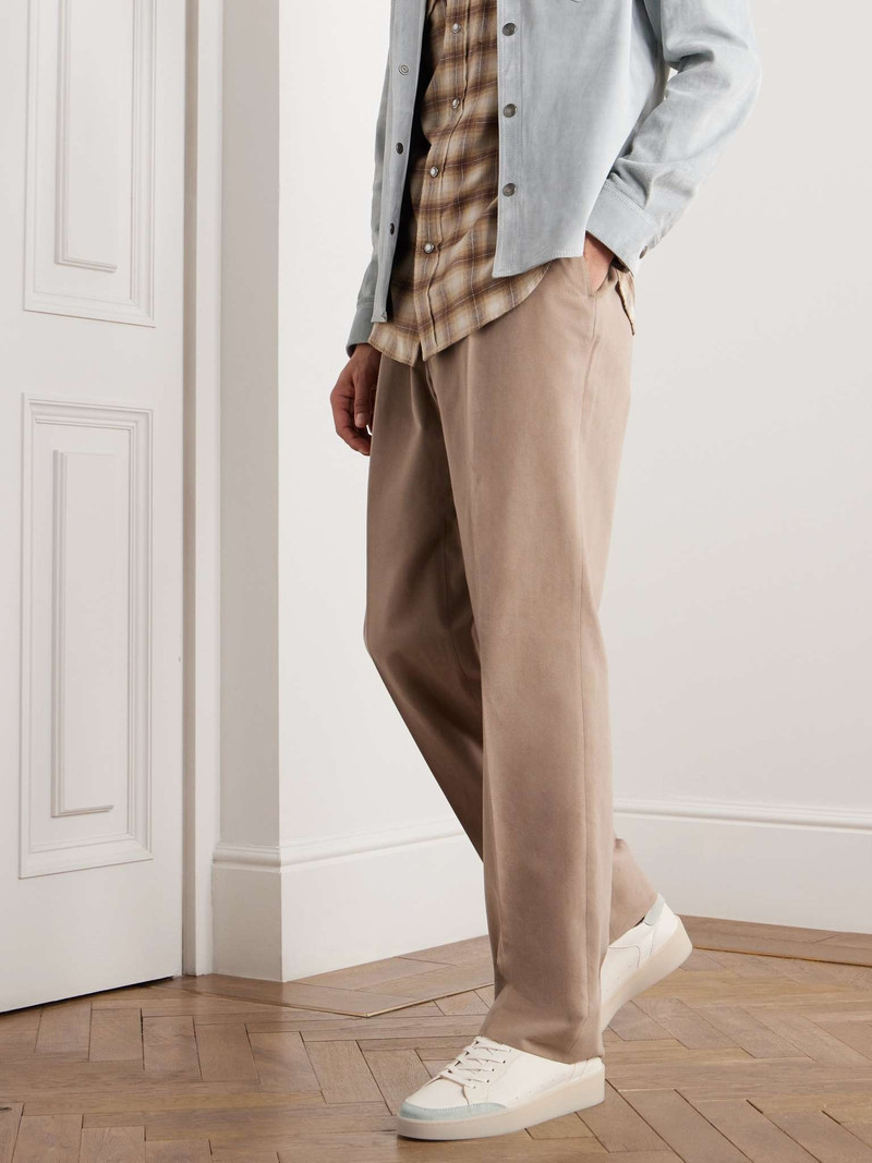 Canali Suede-Trimmed Leather Sneakers outlook