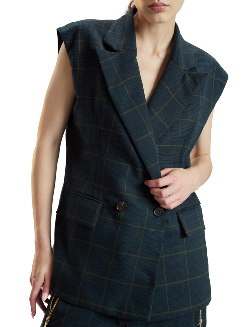 Women's Plaid Cargo Pants - Green Plaid 5