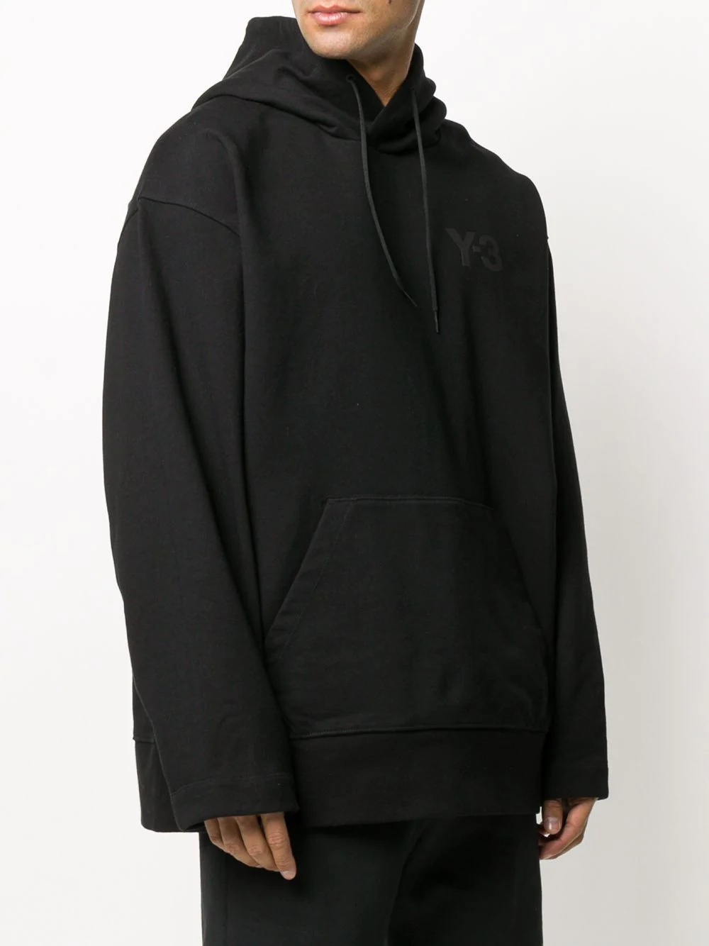 oversized chest logo hoodie - 3