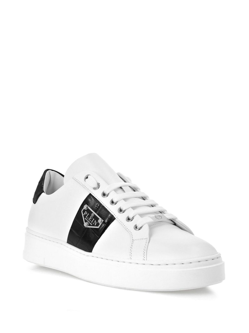 PHILIPP PLEIN Triangle Plein-plaque leather sneakers outlook