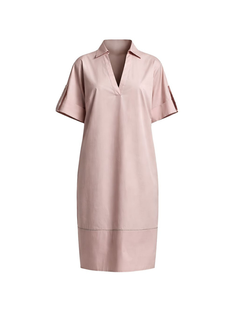 V-neck cuffed midi dress 1