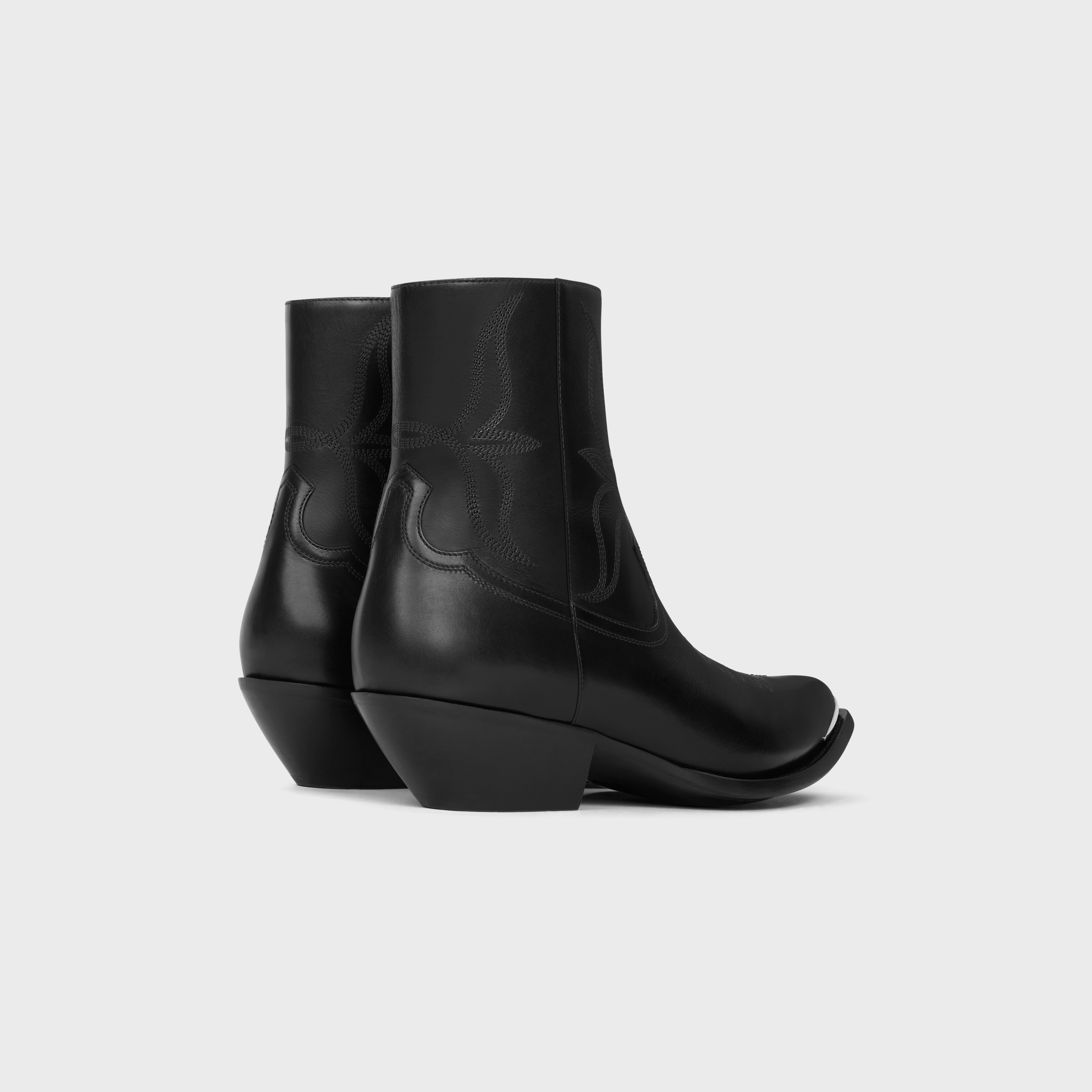 CELINE LEON ZIPPED BOOT WITH METAL TOE in SHINY CALFSKIN - 3