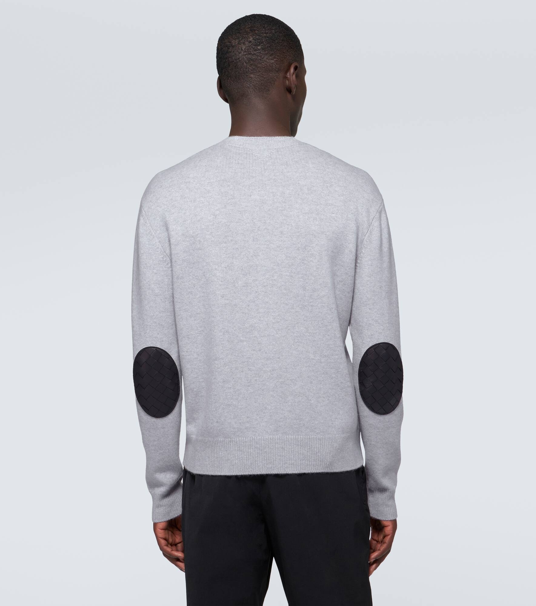 Intrecciato leather and cashmere sweater - 4