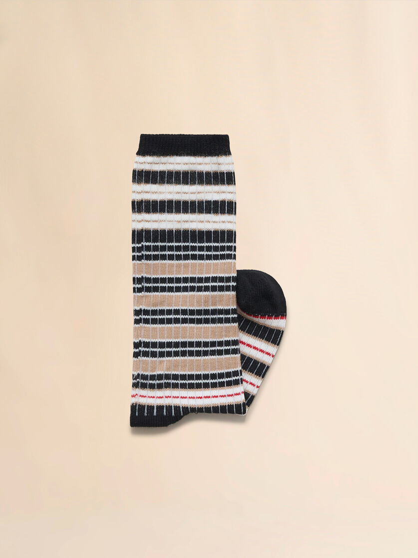 BLACK STRIPED COTTON SOCKS - 2