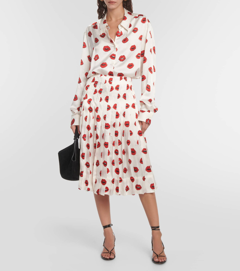KHAITE Tudi printed twill midi skirt outlook