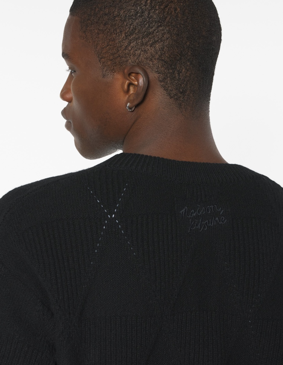 TEXTURED WOOL ARGYLE CARDIGAN - 4