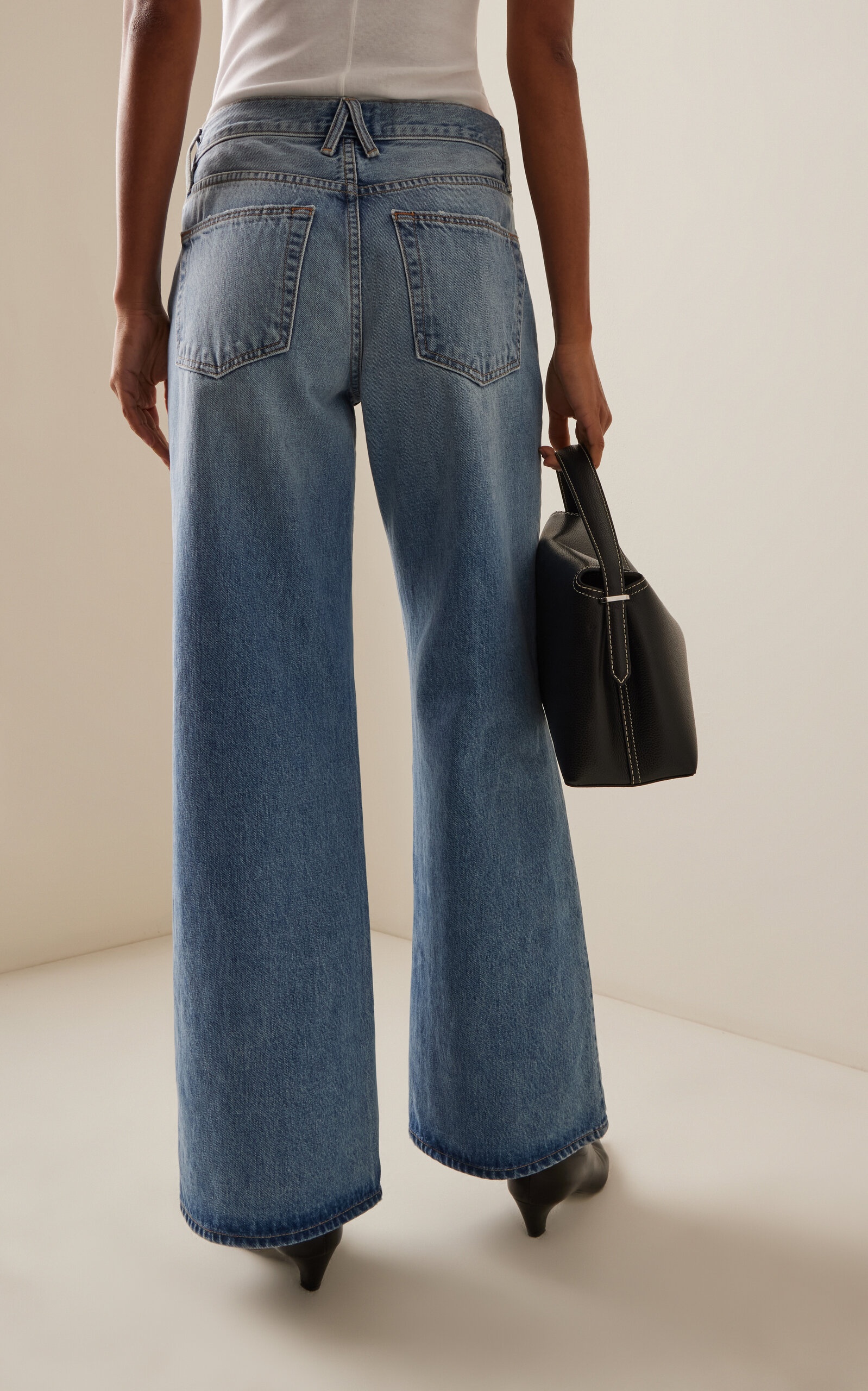 Selena Rigid Mid-Rise Wide-Leg Jeans light wash - 4