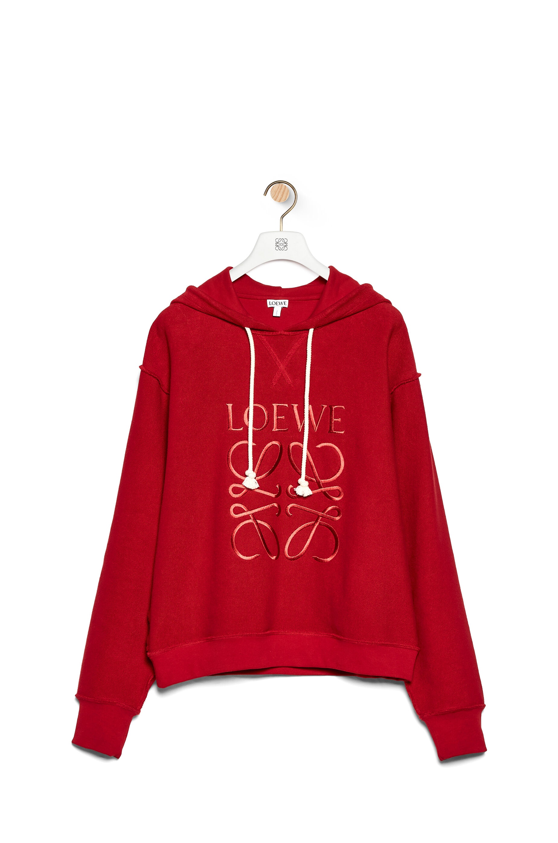 LOEWE anagram embroidered hoodie in cotton - 1