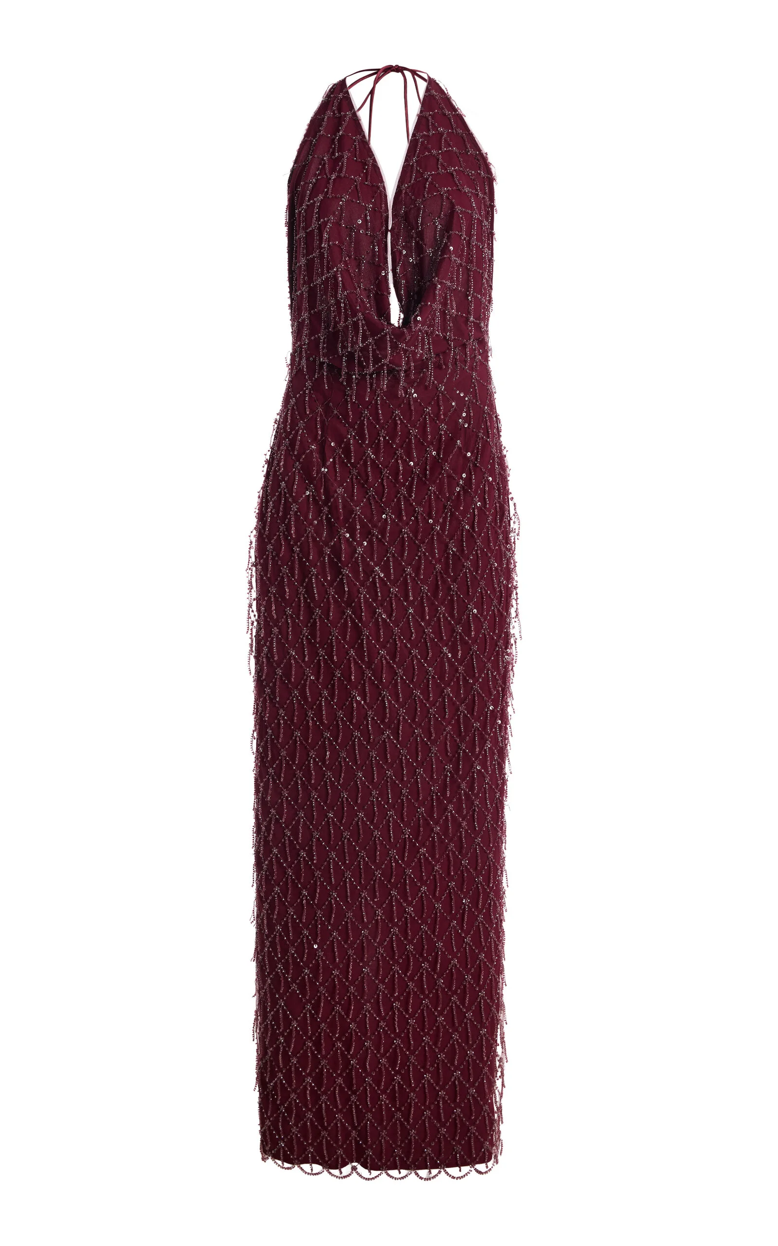 Halterneck Sequined Maxi Dress - 1