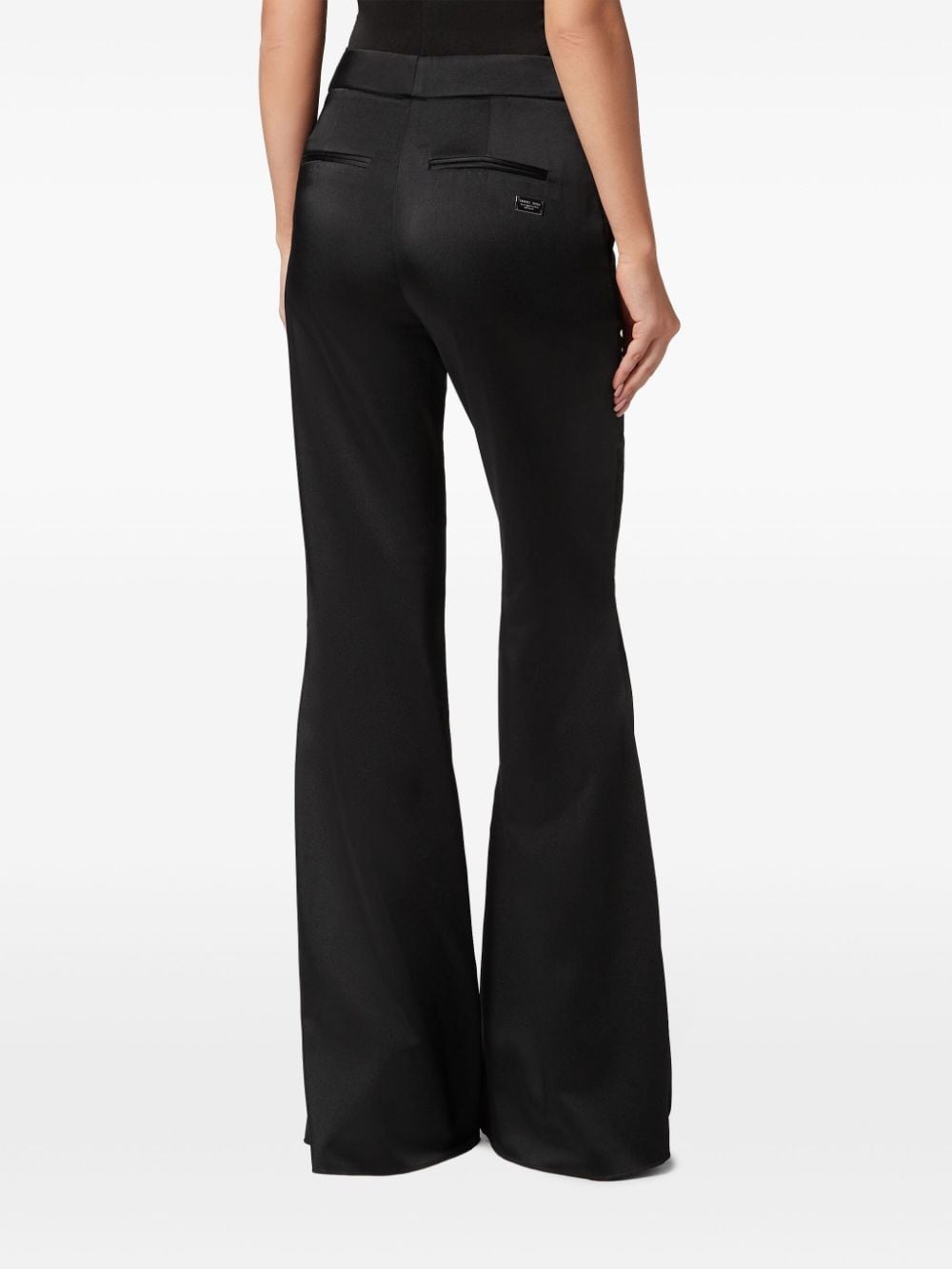 flared satin trousers - 3