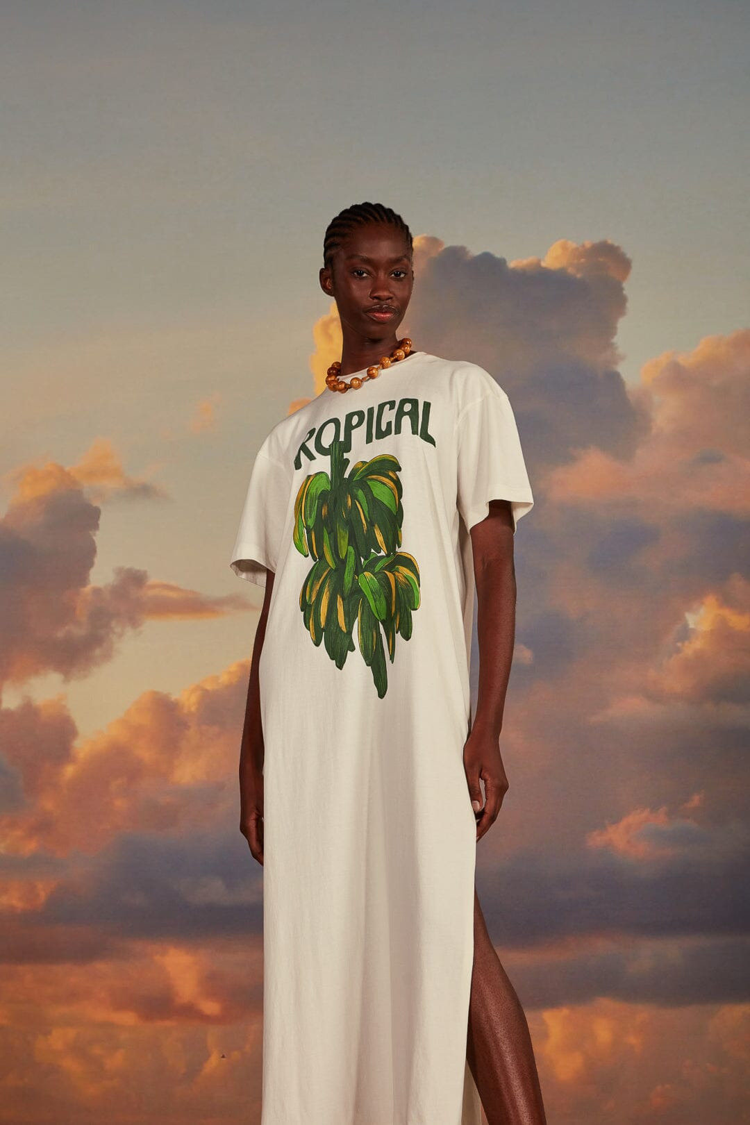 Off-White Tropical Organic Cotton T-Shirt Dress - 1