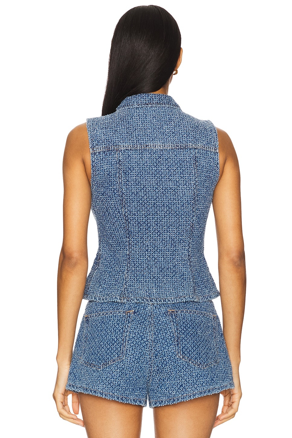 Fluffy Denim Fitted Top - 3
