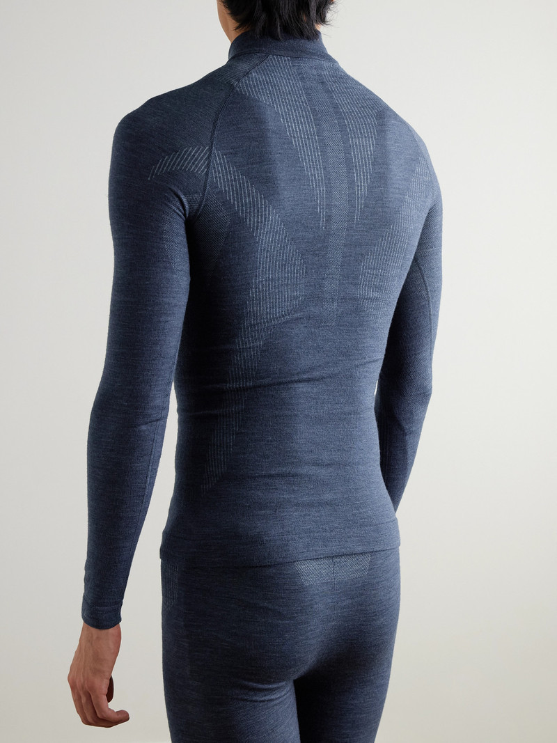 Printed Virgin Wool-Blend Half-Zip Ski Base Layer 4