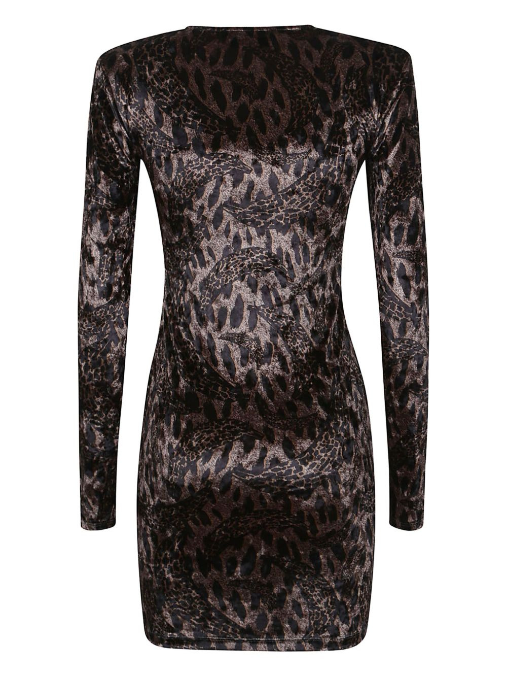 velvet leopard-print dress - 2