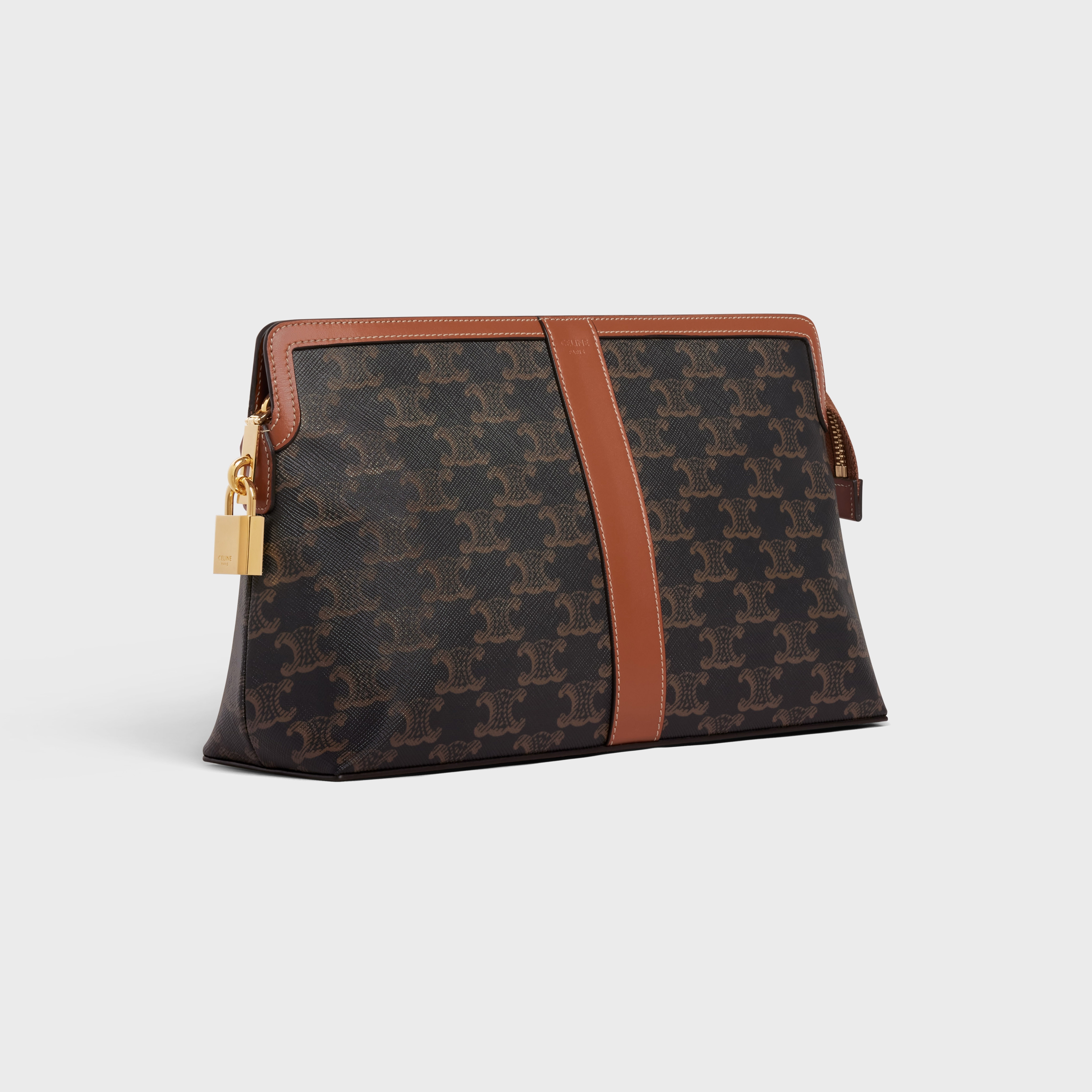 Lock Toiletry Pouch in Triomphe Canvas and Calfskin - 2