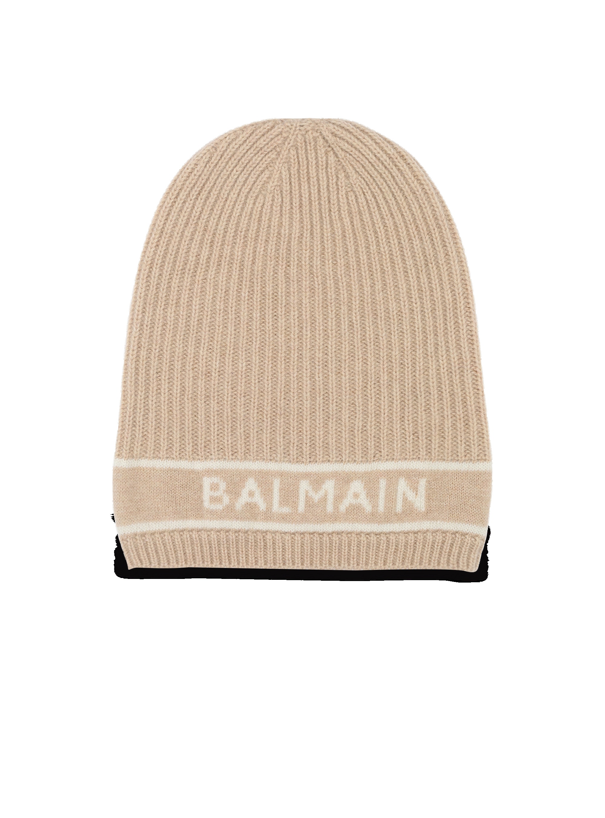 Wool beanie with Balmain logo - 1