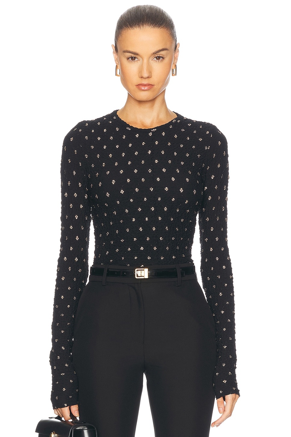 Dotted Stretch Mesh Top - 1