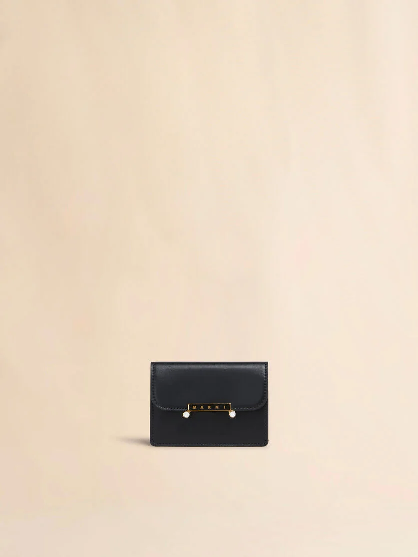 BLACK LEATHER ENVELOPE CARD HOLDER - 1