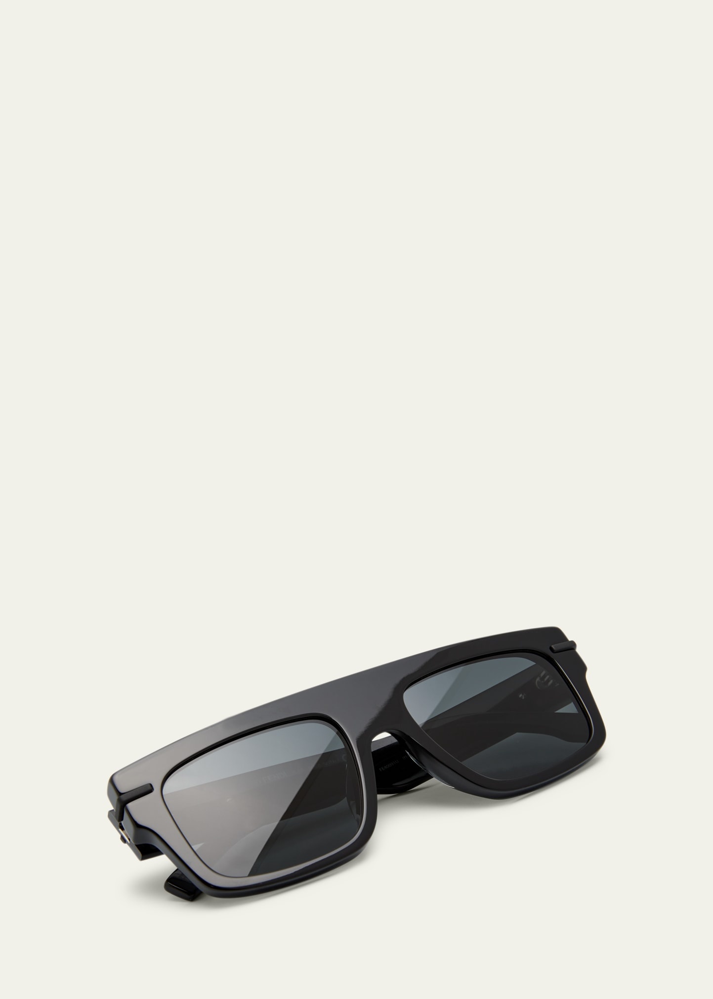 Fendi Men's Raised Logo Rectangle Sunglasses