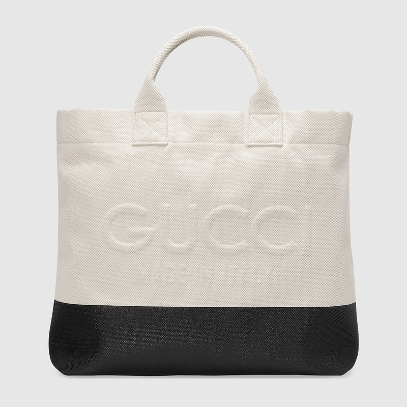 Canvas tote bag with embossed detail 1