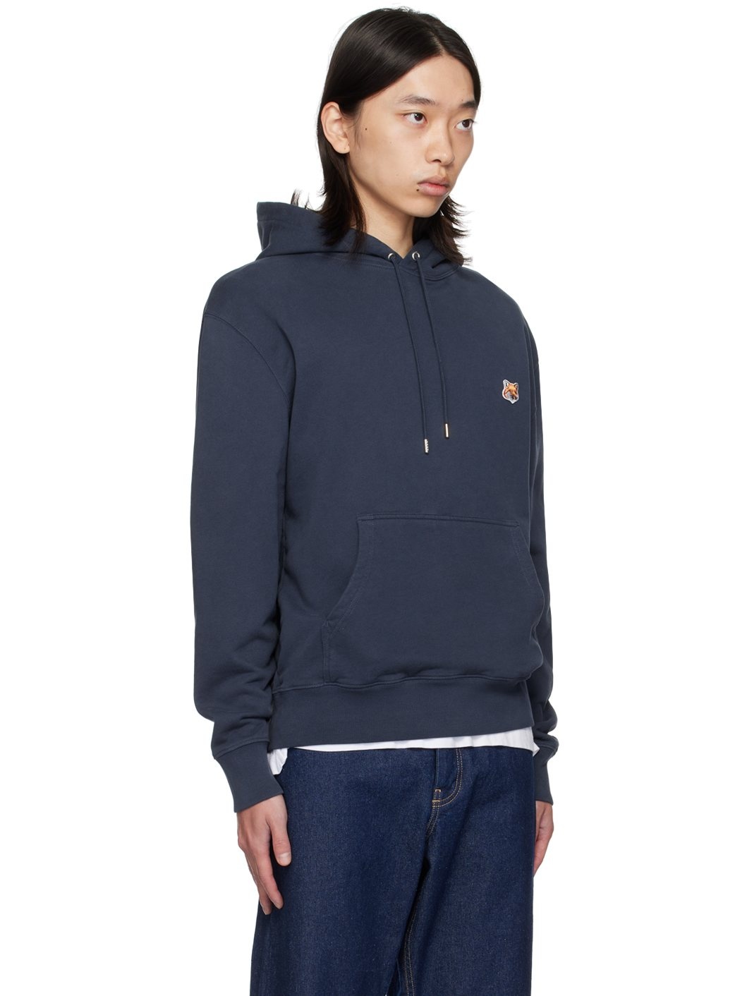 Navy Fox Head Hoodie - 2