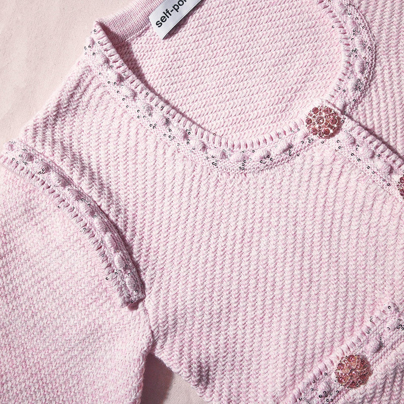Pink Knit Crop Cardigan 4