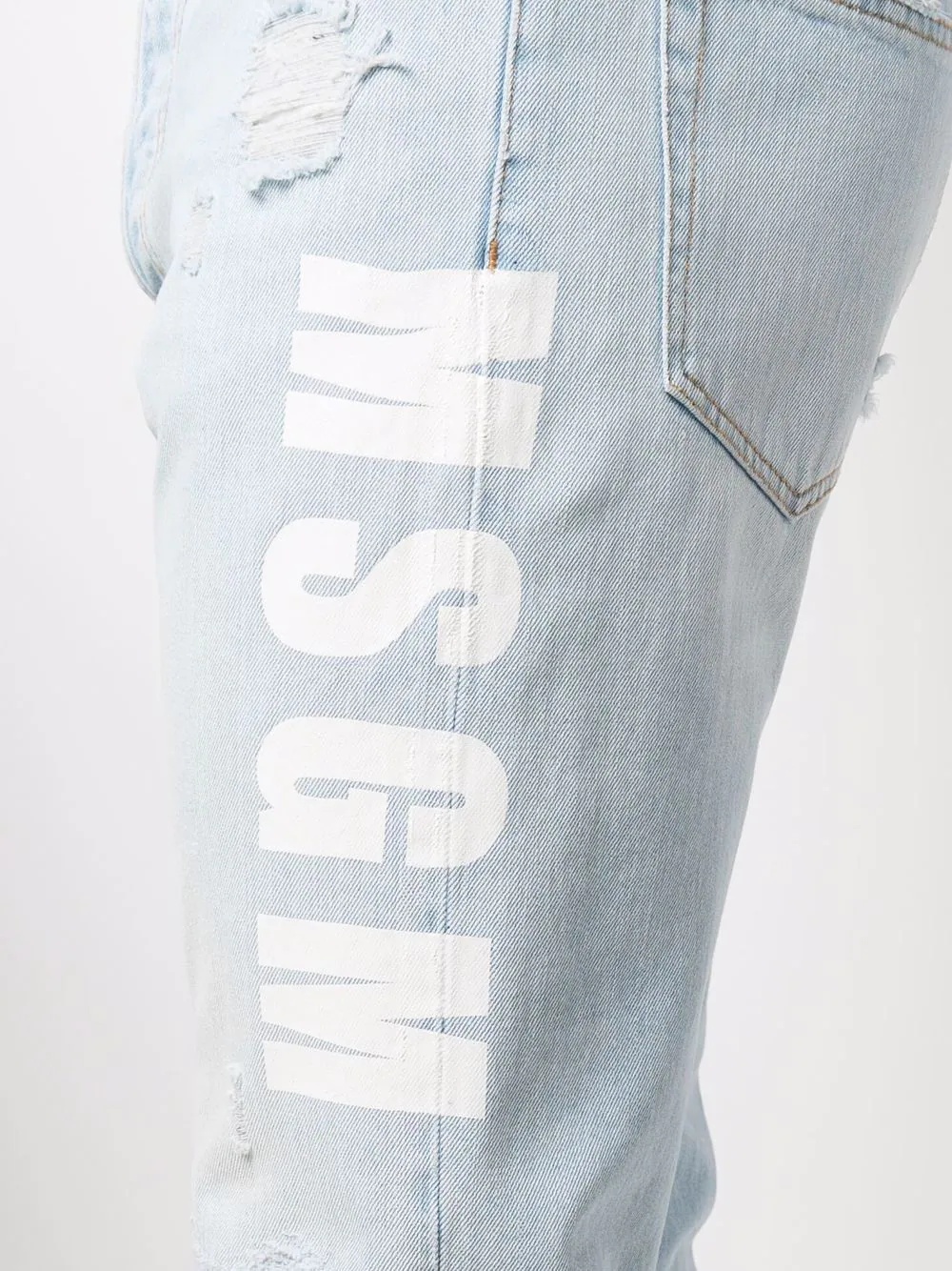 bleached straight-leg jeans - 5