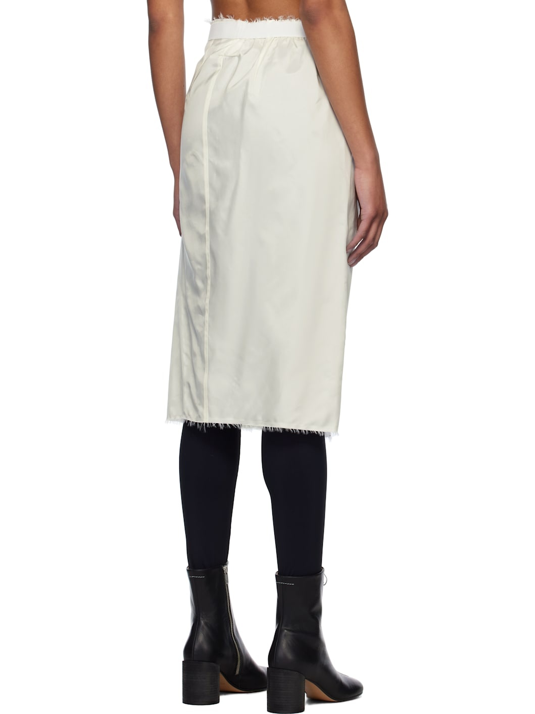 Off-White Frayed Edge Midi Skirt - 3