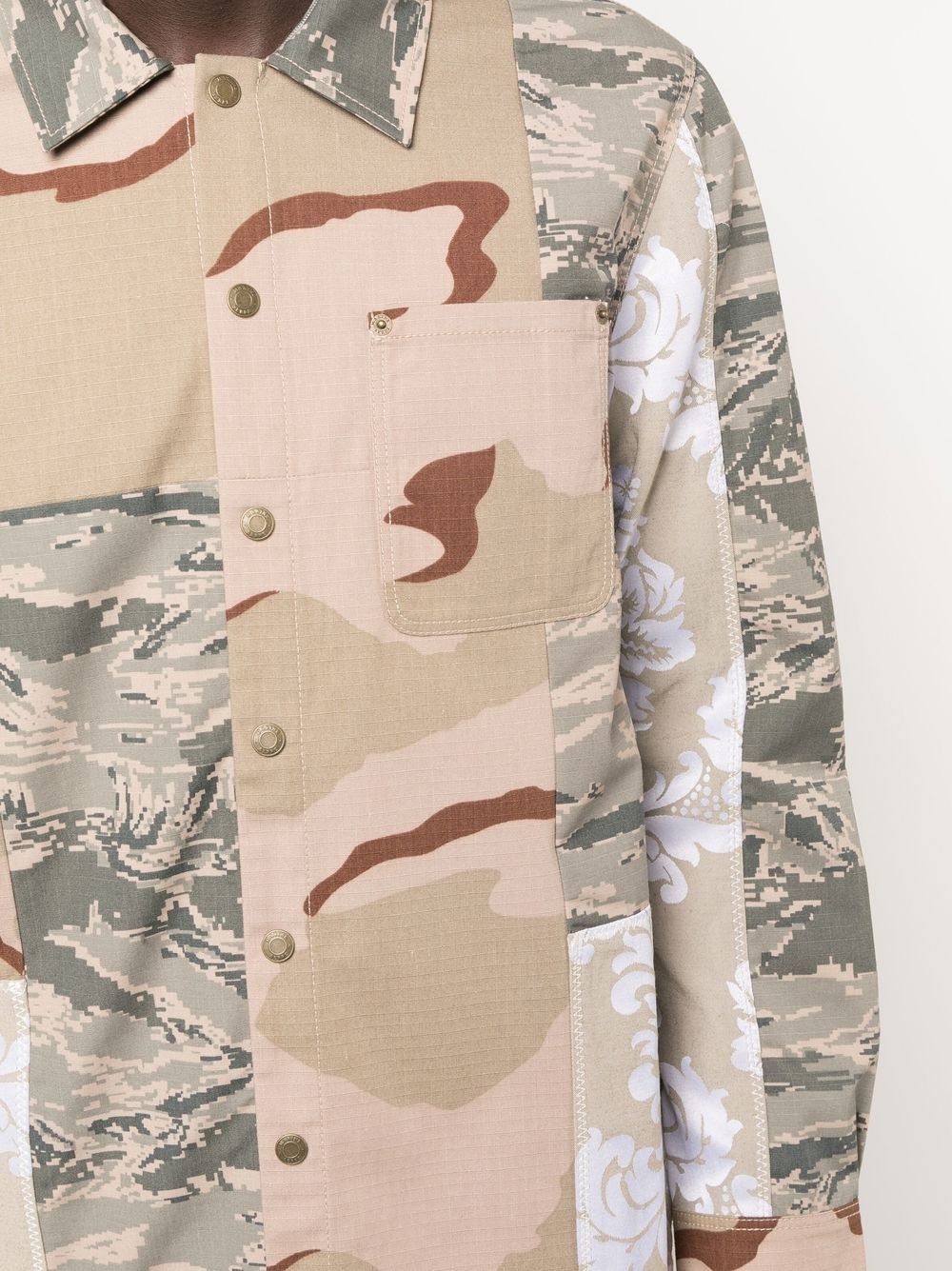 camouflage-print panelled shirt jacket - 6