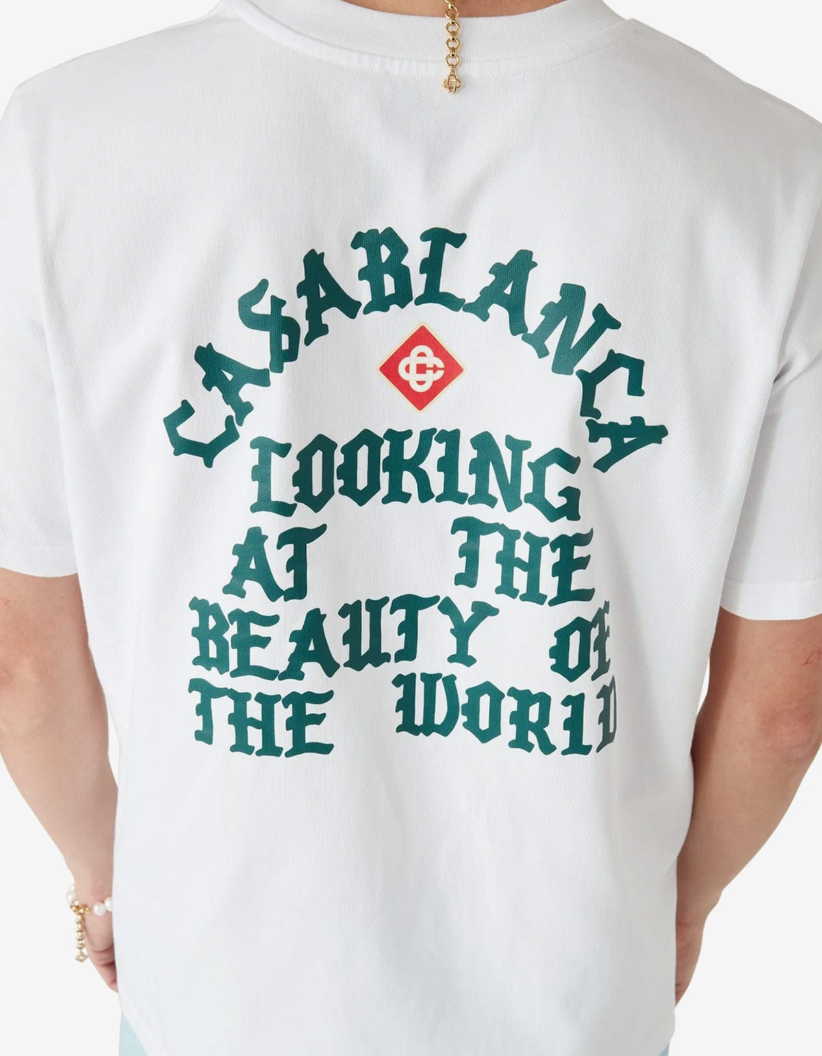 Casablanca White Beauty Of The World Print T-Shirt - 5