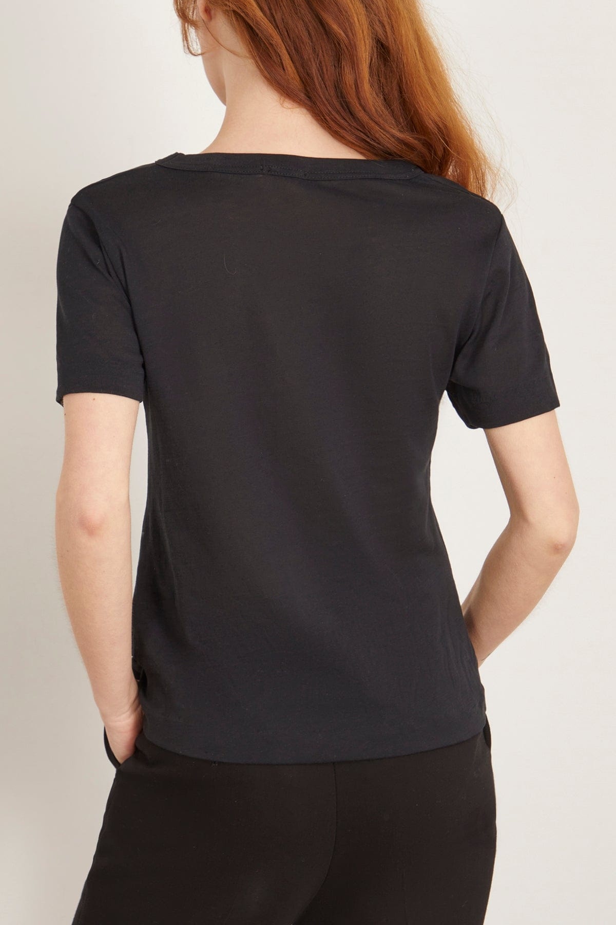 Lumina Organic Cotton Sheer Tee in Black - 4