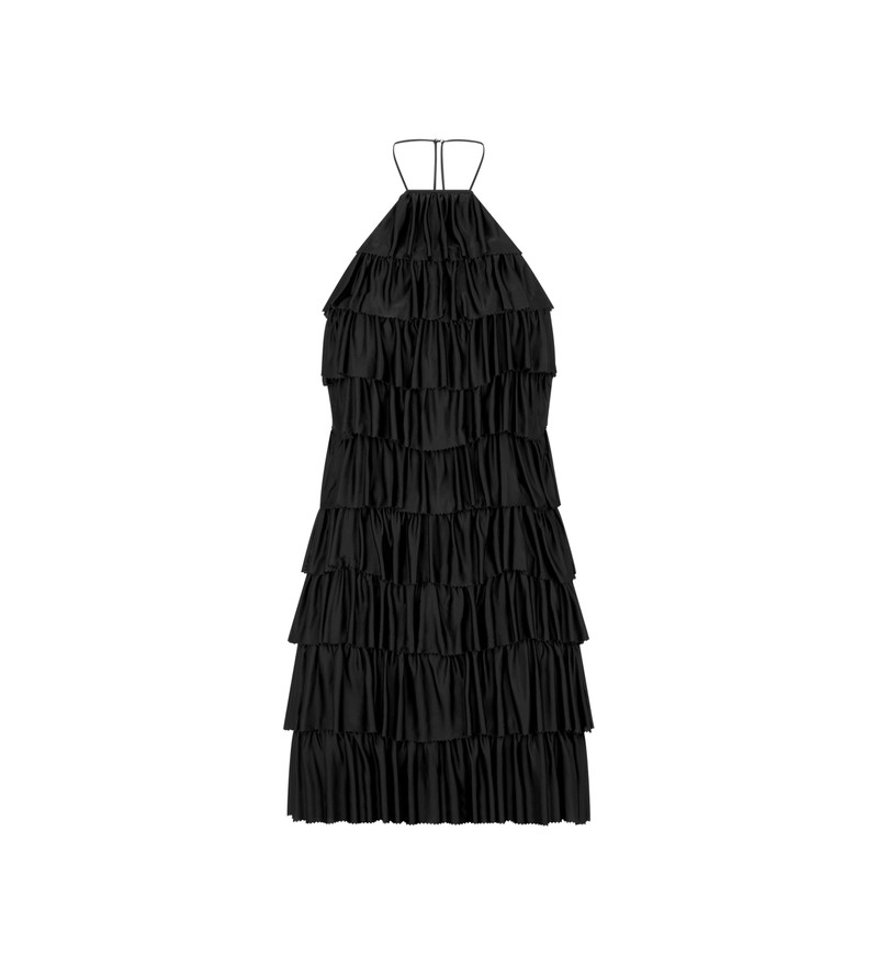 LUSTROUS JERSEY RUFFLED COCKTAIL DRESS 1