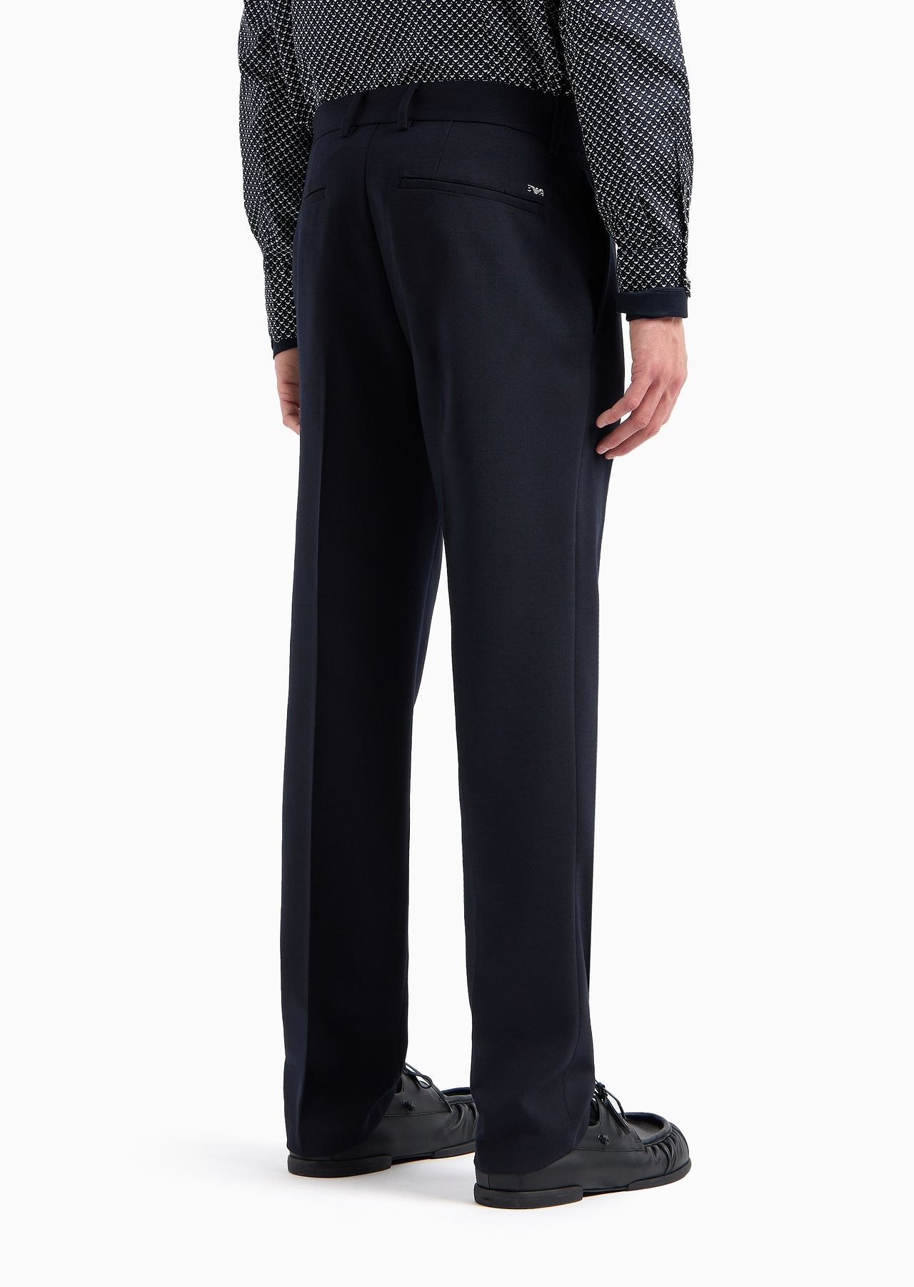 Virgin wool-blend chinos with a trouser crease - 3