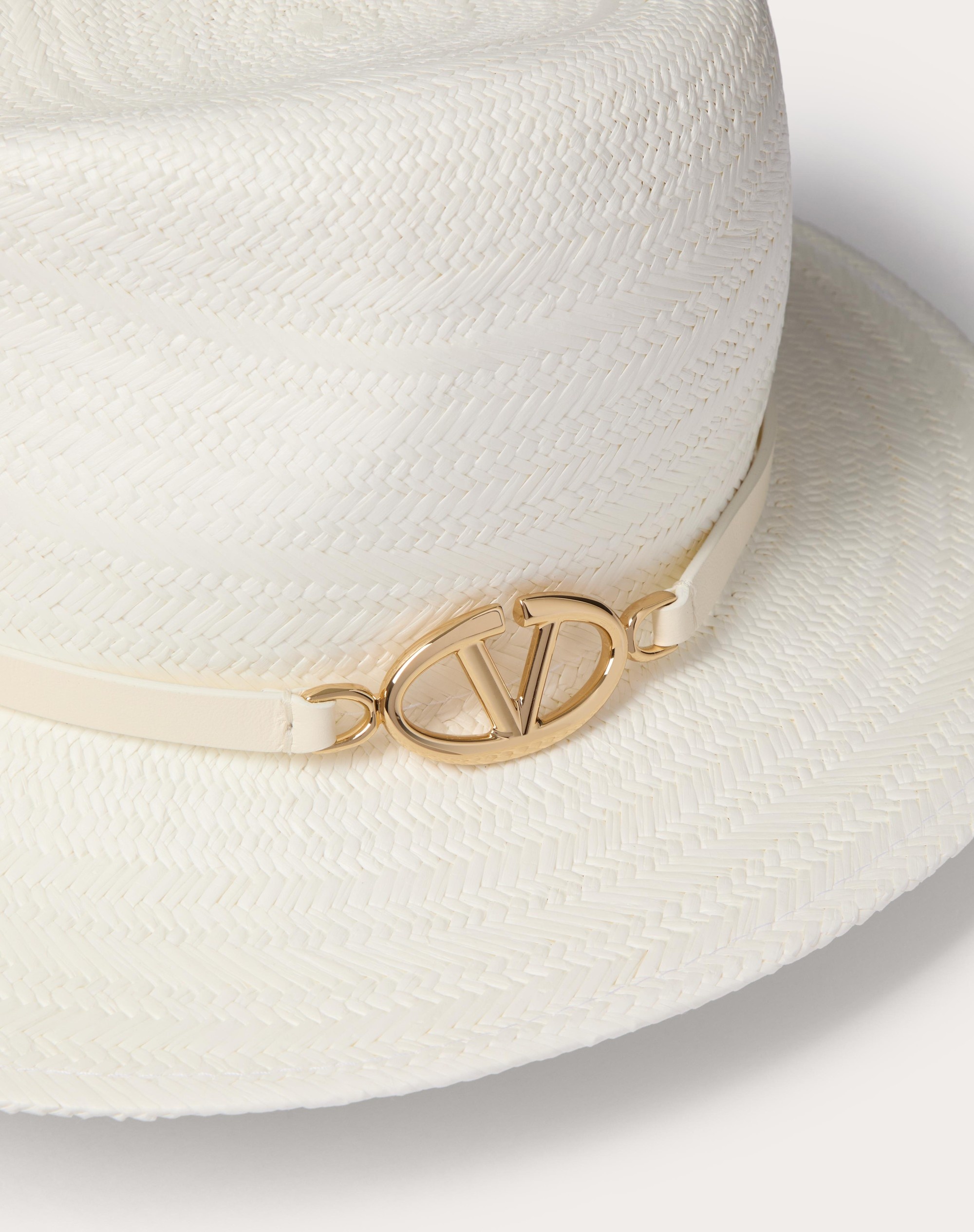 THE BOLD EDITION VLOGO WOVEN PANAMA FEDORA HAT WITH METAL DETAIL - 2