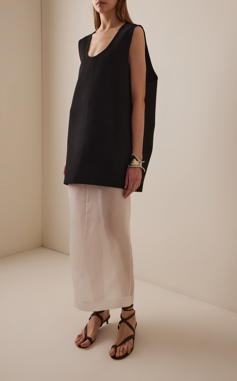 KHAITE Lalisa Silk-Organza Maxi Skirt white outlook