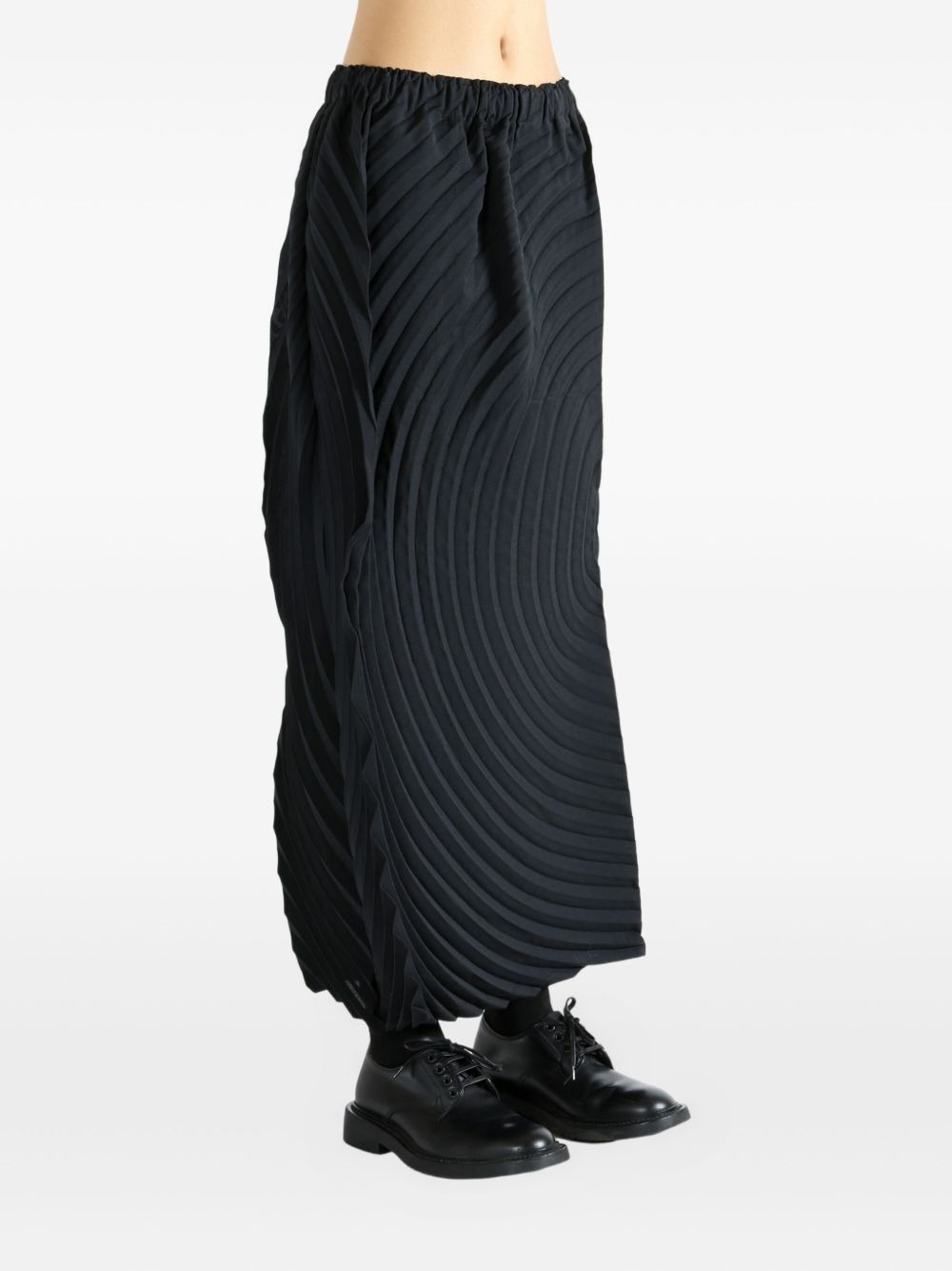 Paper Bag Pleats circular midi skirt - 2