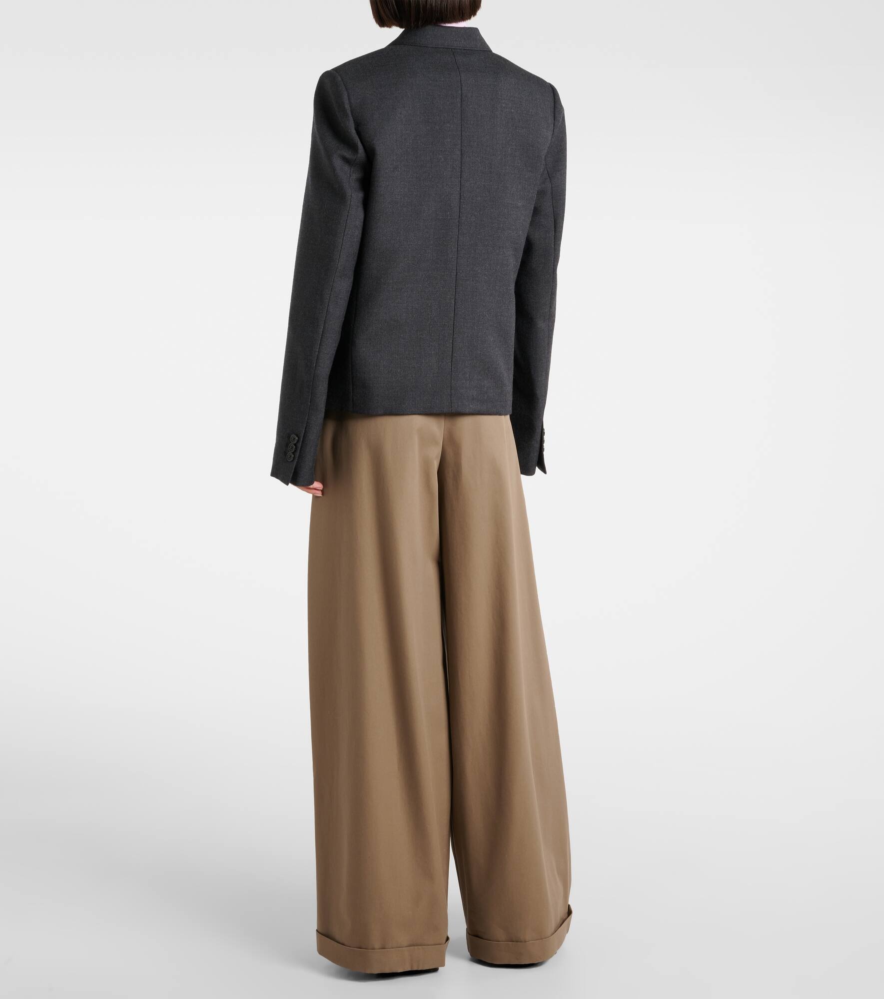 Cropped wool blazer - 3