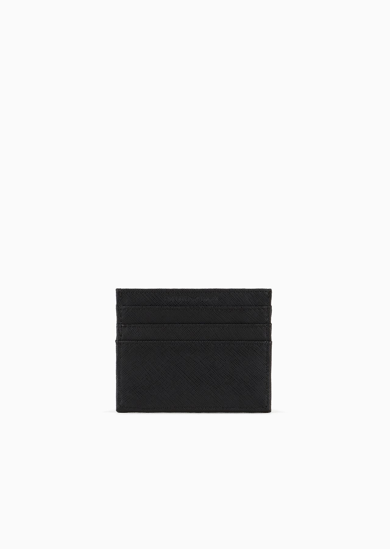 ASV regenerated Saffiano leather card holder with eagle plate - 2