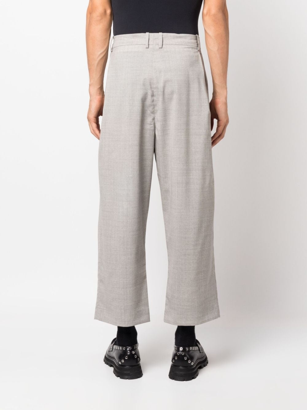 pleated cropped wool-blend trousers - 5