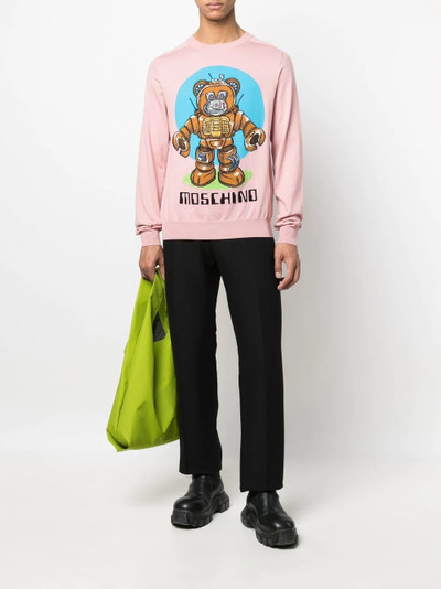 Moschino logo-knit cotton jumper outlook