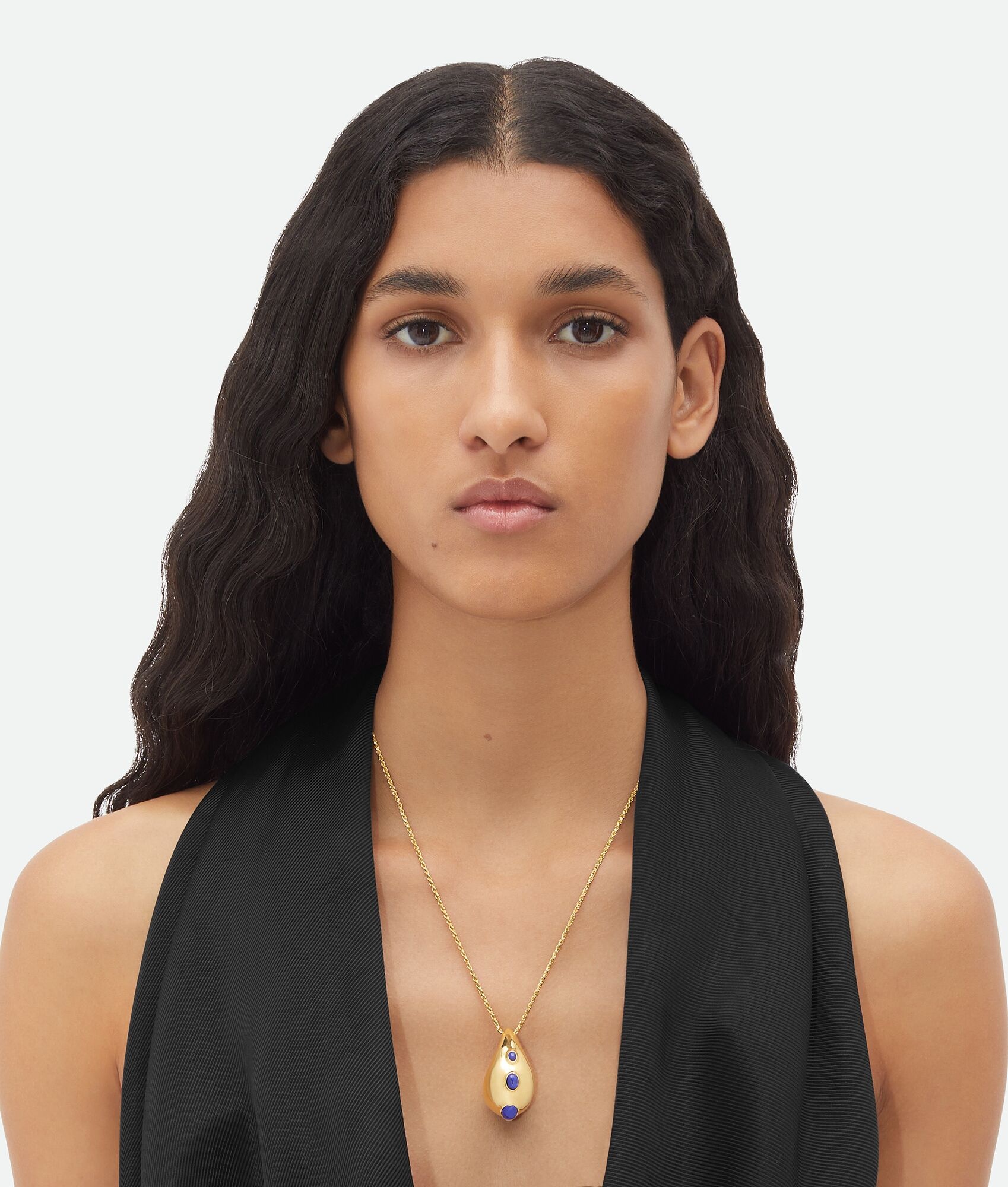 Bottega Veneta Drop Necklace With Lapis Stone | REVERSIBLE